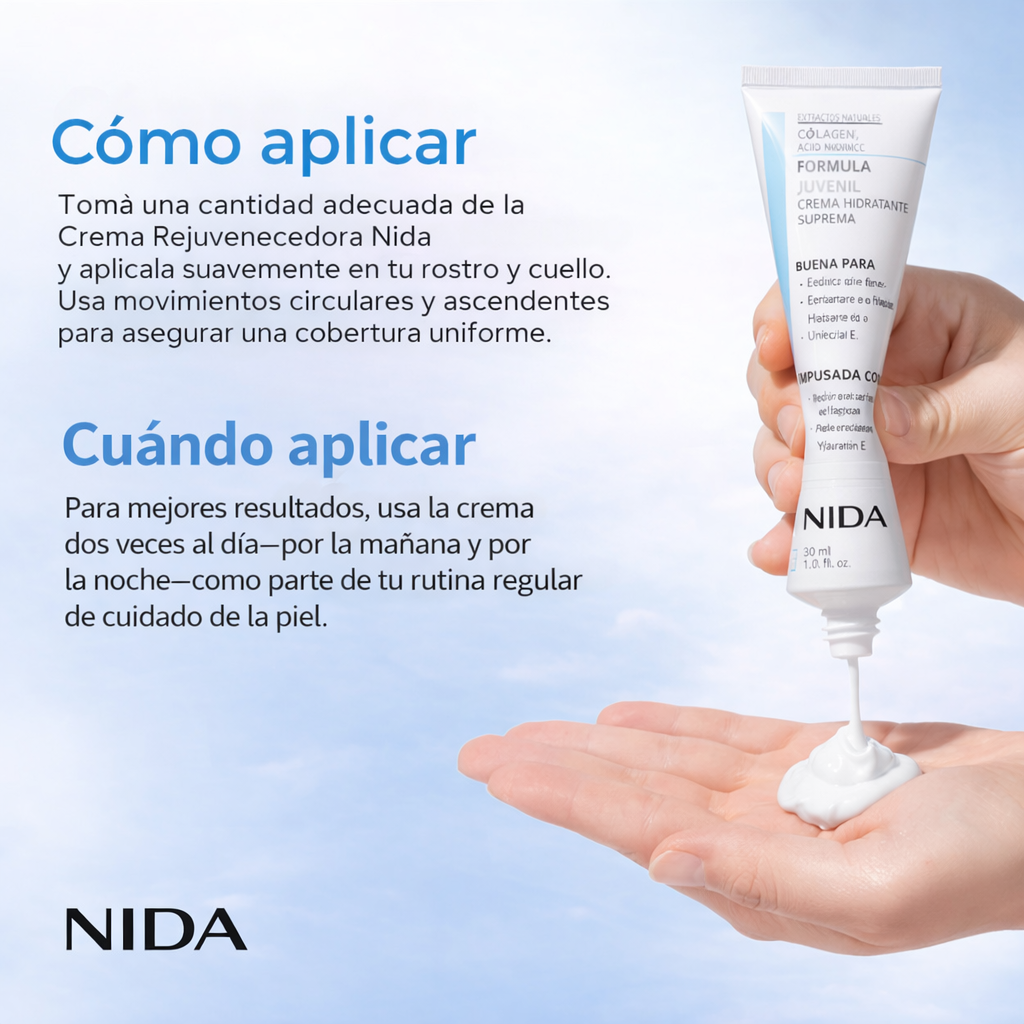 Crema Facial NIDA™ | Piel más suave, firme e hidratada con el uso diario